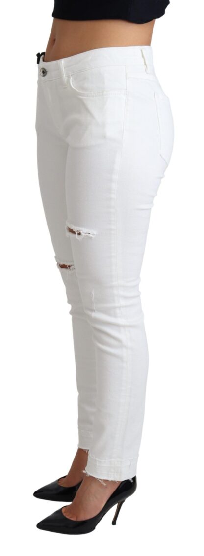 Dolce & Gabbana - Chic White Mid Waist Designer Jeans