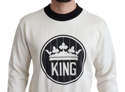 Dolce & Gabbana - Royal Crown Crewneck Sweater in White