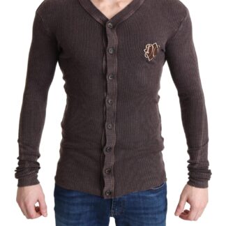 Dolce & Gabbana - Elegant Brown Wool Blend Cardigan Sweater