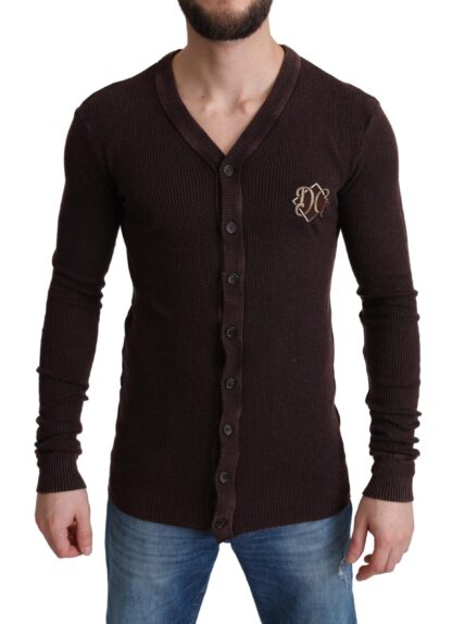 Dolce & Gabbana - Elegant Brown Wool Blend Cardigan Sweater