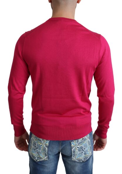 Dolce & Gabbana - Elegant Pink Silk Crew-Neck Sweater