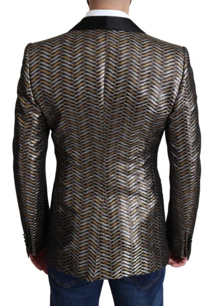 Dolce & Gabbana - Elegant Metallic Jacquard Slim Blazer Jacket