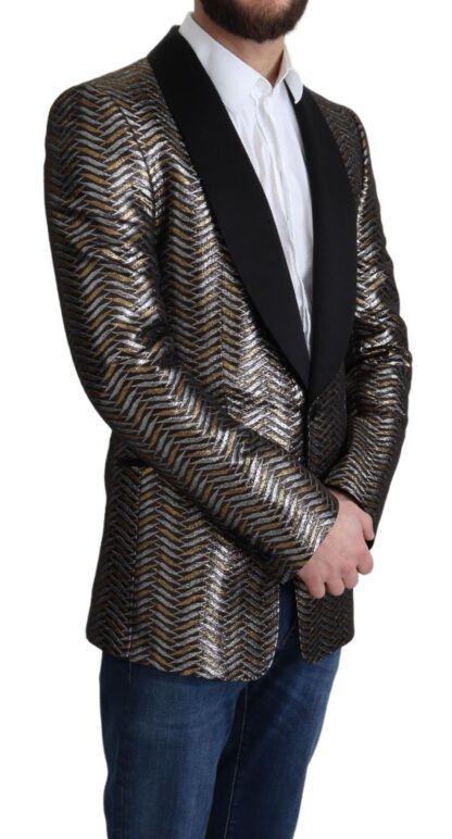 Dolce & Gabbana - Elegant Metallic Jacquard Slim Blazer Jacket