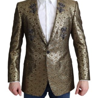 Dolce & Gabbana - Elegant Metallic Jacquard Slim Blazer Jacket