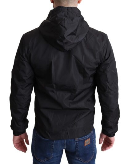 Dolce & Gabbana - Elegant Black Hooded Windbreaker Jacket