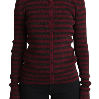 Dolce & Gabbana - Elegant Chevron Wool Cardigan with Logo Buttons