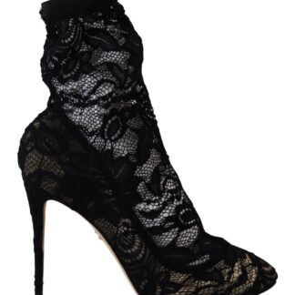 Dolce & Gabbana - Black Taormina Lace Stiletto Booties