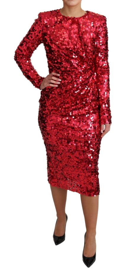 Dolce & Gabbana - Radiant Red Sequined Sheath Dress