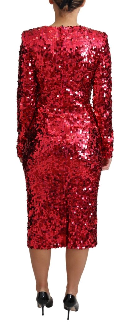 Dolce & Gabbana - Radiant Red Sequined Sheath Dress