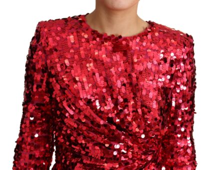 Dolce & Gabbana - Radiant Red Sequined Sheath Dress