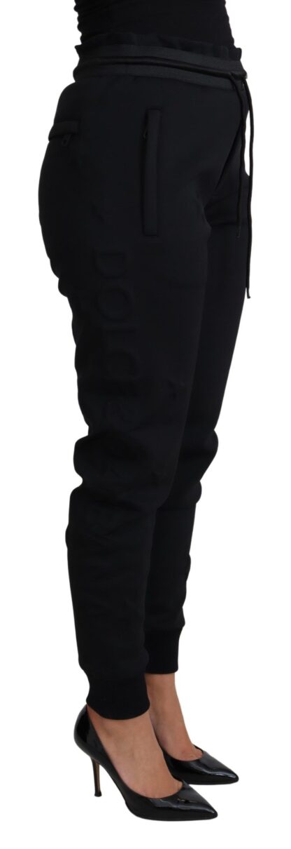 Dolce & Gabbana - Elegant Black Jogger Trousers with Iconic Logo