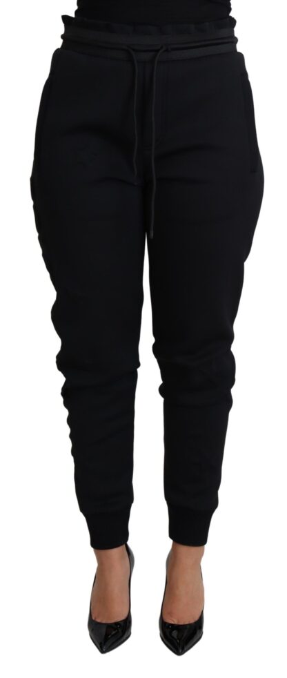 Dolce & Gabbana - Elegant Black Jogger Trousers with Iconic Logo