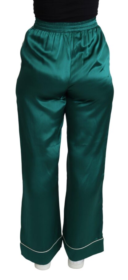 Dolce & Gabbana - Exquisite Silk Pajama Trousers in Lush Green