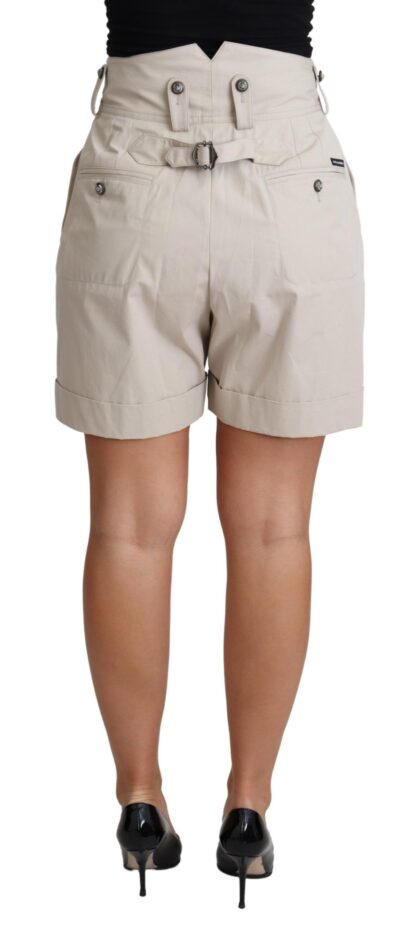 Dolce & Gabbana - Chic Beige High Waist Pleated Shorts