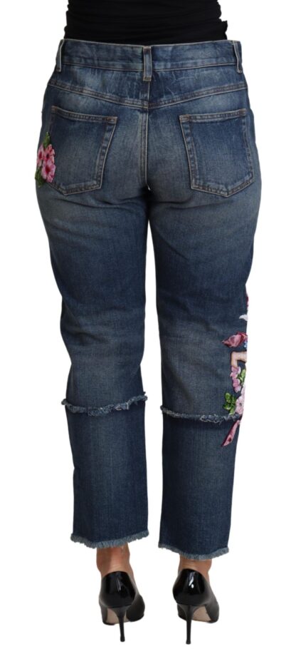 Dolce & Gabbana - Floral Embroidered Cropped Capri Jeans