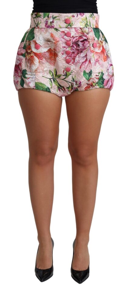 Dolce & Gabbana - Chic Pink Floral High-Waist Hot Pants