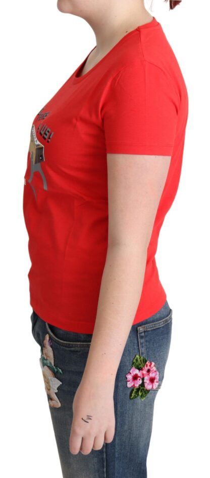 Moschino - Chic Red Cotton Tee with Playful Print