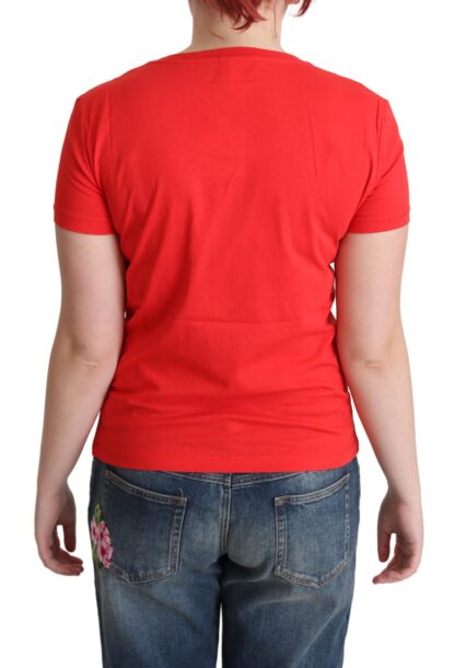 Moschino - Chic Red Cotton Tee with Playful Print