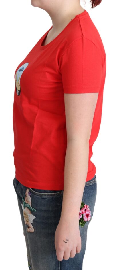 Moschino - Chic Red Cotton Tee with Signature Print