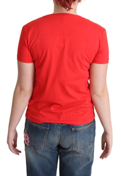 Moschino - Chic Red Cotton Tee with Signature Print