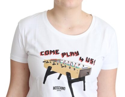 Moschino - Chic Cotton Round Neck Tee with Playful Print