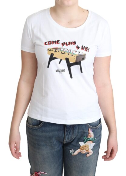 Moschino - Chic Cotton Round Neck Tee with Playful Print