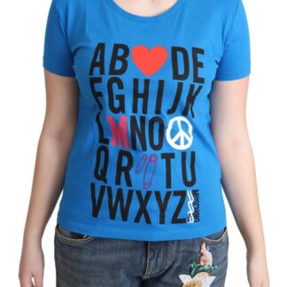 Moschino - Chic Blue Cotton Tee with Iconic Print