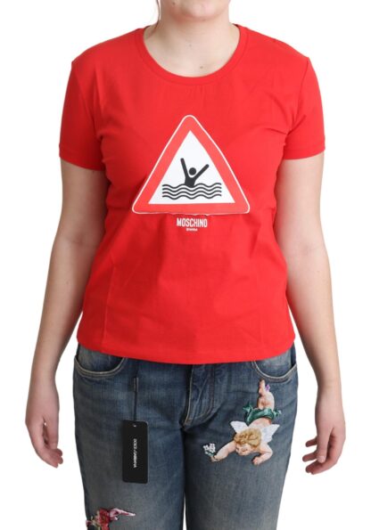 Moschino - Chic Red Graphic Cotton Tee