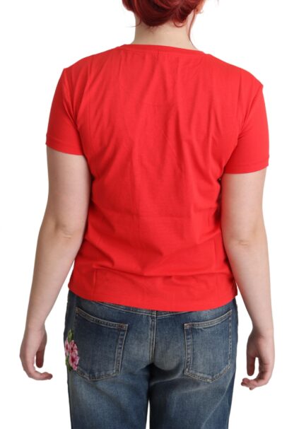 Moschino - Chic Red Graphic Cotton Tee