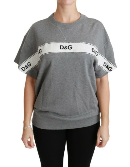 Dolce & Gabbana - Sequined Logo Cotton Sweater in Gray