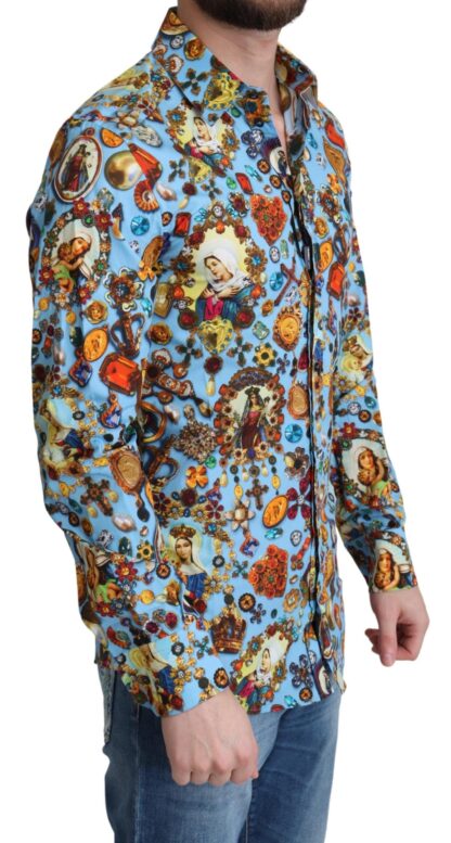 Dolce & Gabbana - Elegant Slim Fit Jewelry Print Cotton Shirt