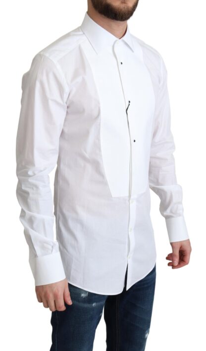 Dolce & Gabbana - Elegant White Cotton Bib Dress Shirt