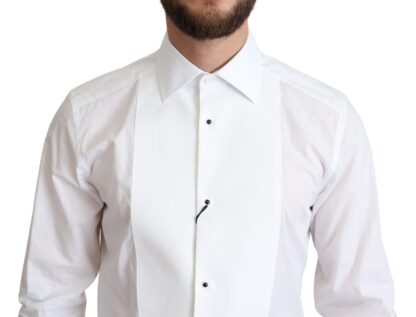 Dolce & Gabbana - Elegant White Cotton Bib Dress Shirt