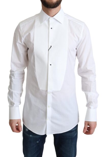 Dolce & Gabbana - Elegant White Cotton Bib Dress Shirt