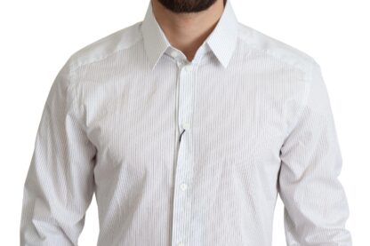 Dolce & Gabbana - Elegant Striped Gold Dress Shirt