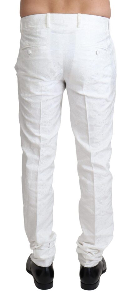 Dolce & Gabbana - Elegant White Brocade Dress Pants