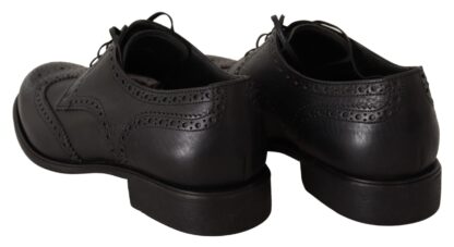 Dolce & Gabbana - Elegant Black Leather Derby Wingtip Shoes