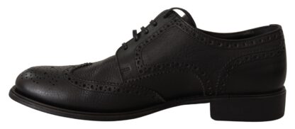 Dolce & Gabbana - Elegant Black Leather Derby Wingtip Shoes