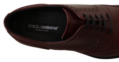 Dolce & Gabbana - Elegant Bordeaux Leather Derby Shoes