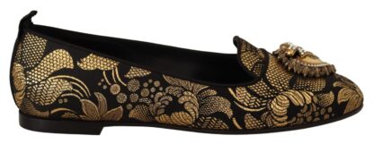 Dolce & Gabbana - Elegant Leather Heart Embellished Flats