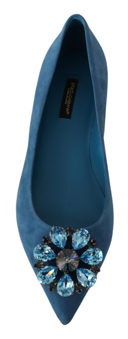 Dolce & Gabbana - Elegant Crystal-Embellished Suede Flats