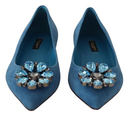 Dolce & Gabbana - Elegant Crystal-Embellished Suede Flats