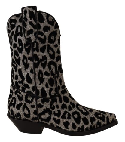 Dolce & Gabbana - Elegant Leopard Print Mid Calf Boots