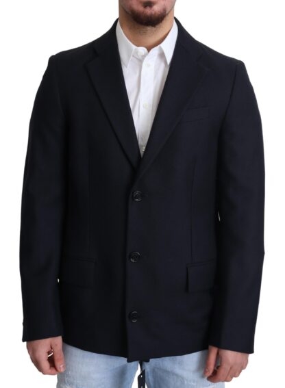 Dolce & Gabbana - Elegant Dark Blue Virgin Wool Men's Coat