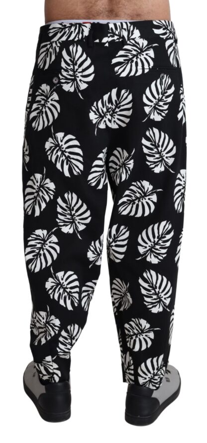 Dolce & Gabbana - Elegant Palm Leaf Print Cotton Trousers