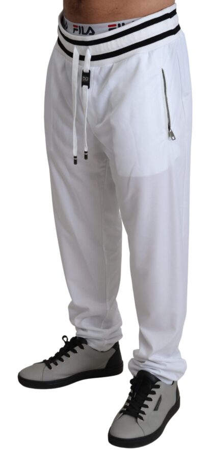 Dolce & Gabbana - Elegant White Jogging Pants with Logo Patch