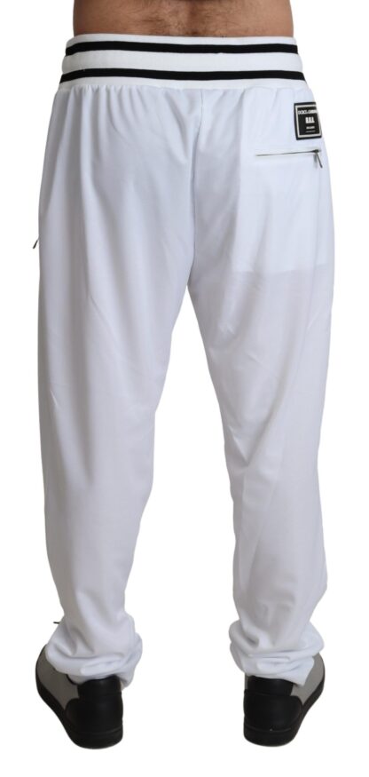 Dolce & Gabbana - Elegant White Jogging Pants with Logo Patch