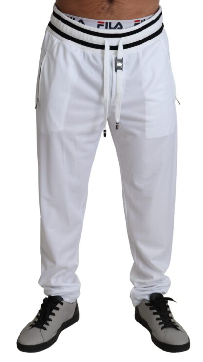 Dolce & Gabbana - Elegant White Jogging Pants with Logo Patch