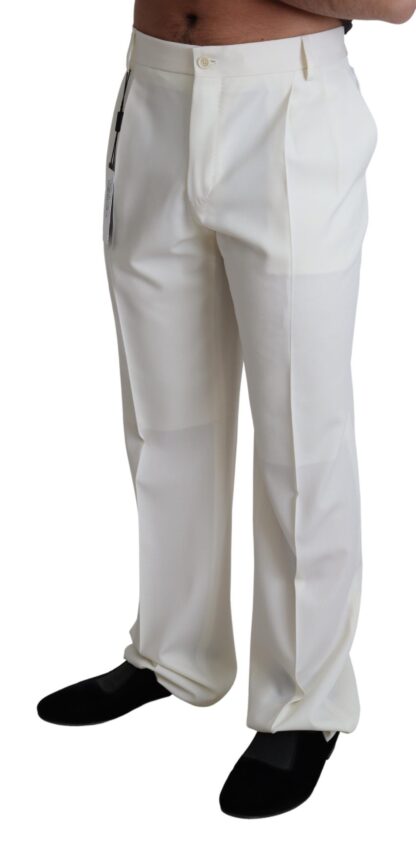 Dolce & Gabbana - Elegant White Wool Dress Trousers for Men