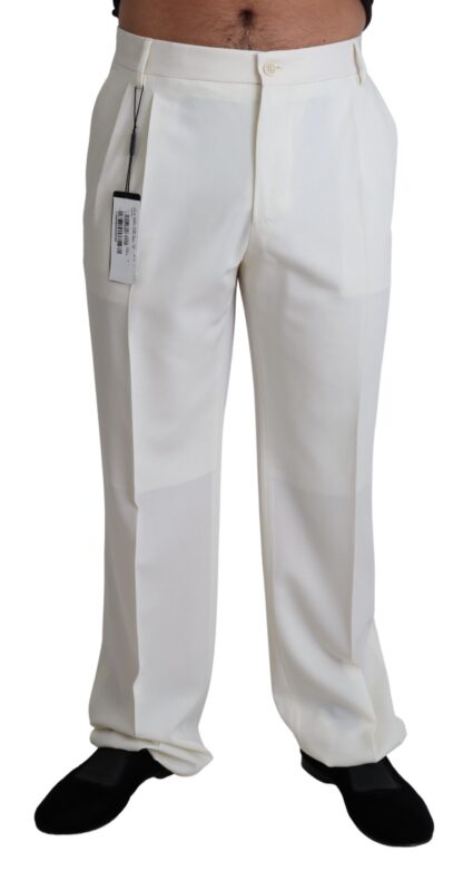 Dolce & Gabbana - Elegant White Wool Dress Trousers for Men